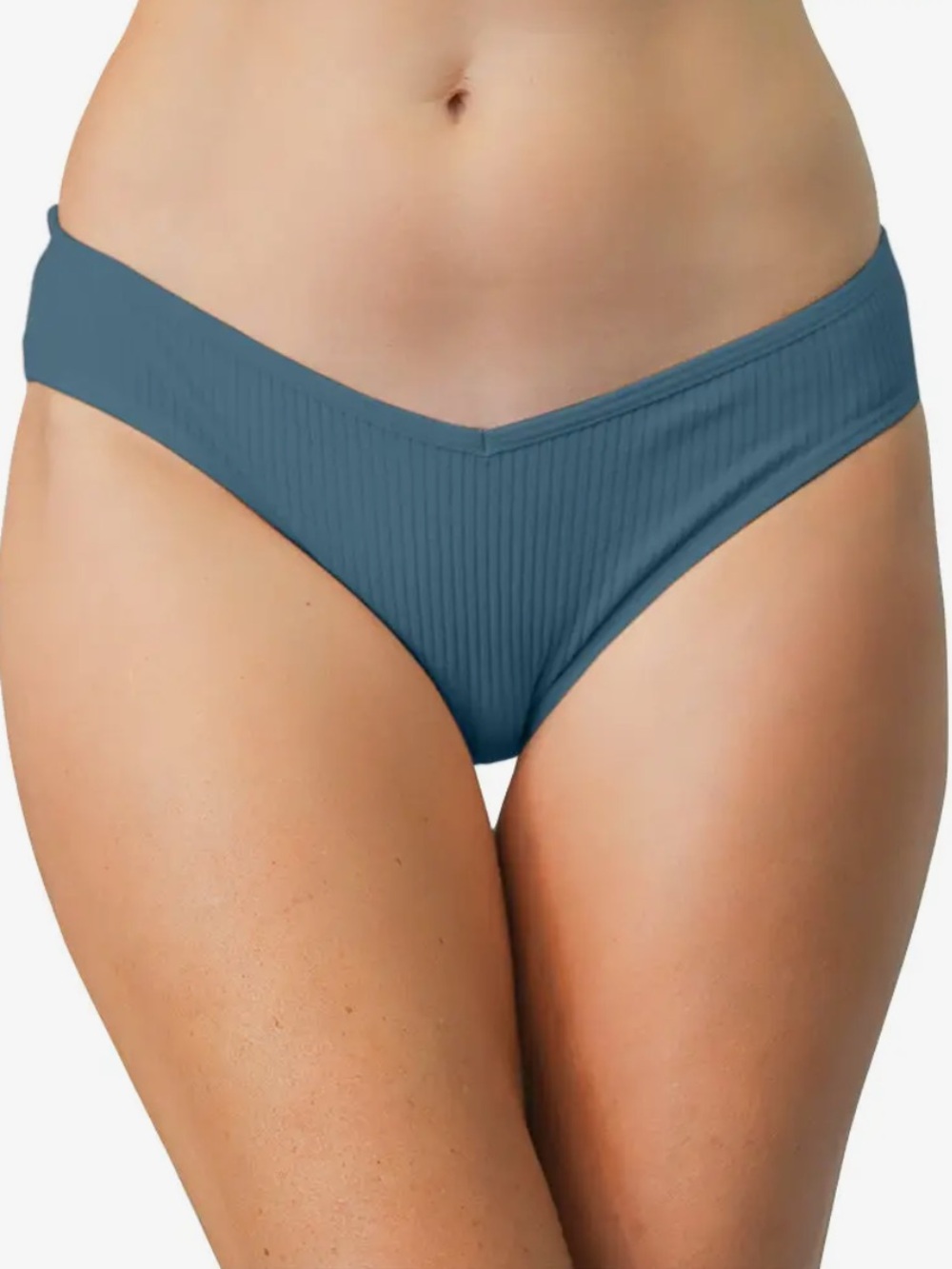 NWT Ribbed V-Front Panties | Slate Blue | Size S-XL
